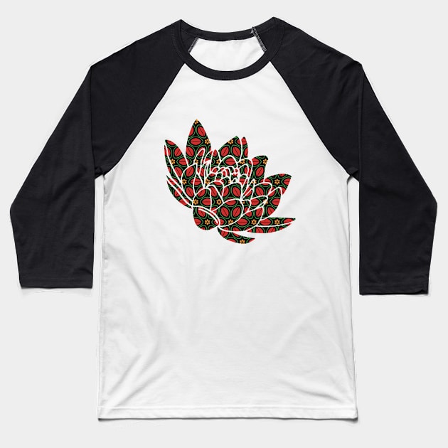 Africa Fabric Flower Design Baseball T-Shirt by Murmurshi